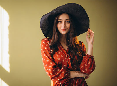 A woman showing her sports watch
